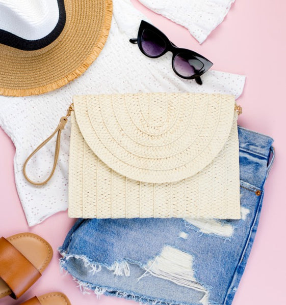 Large Straw Clutch - Straw